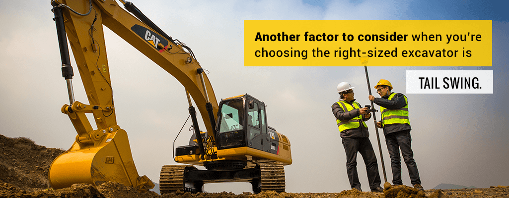 excavator tail swing